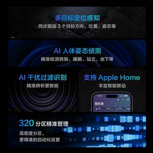 极速绿米人体场景感测器FP2智能家居HomeKOit人体存在感应开关