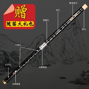 极速黑檀a红木笛 红木笛 专业演奏笛 赠全套配件 笛子乐器