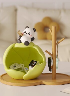 极速入户门口鞋柜创意熊猫钥匙收纳玄关摆件家居饰U品客餐厅卧室
