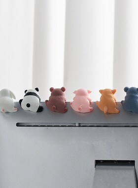 极速卡通熊猫装饰电脑屏幕显示器趴趴摆件K治愈系工位情绪稳定解