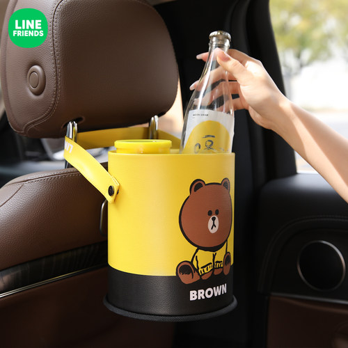 新品创意可爱车载垃圾桶汽车内用后排置物桶O车用前排挂式收纳桶