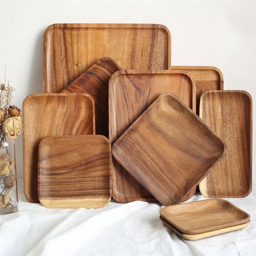 极速Master Star Acacia Wouoden Tray Dinner Plate Food Desser