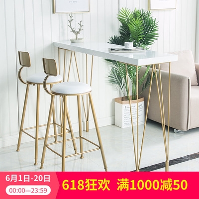 极速北欧轻奢实木吧台桌家用简约高脚桌简M易客厅隔断柜小餐桌吧