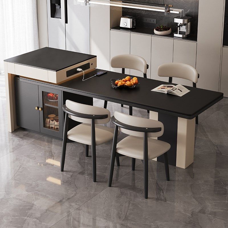 速发岛台餐桌家体一用桌户型可伸缩岩板饭桌2024新款省空间餐小椅,住宅家具,岩板餐桌,淘宝优惠券,粉丝福利购,淘宝优惠卷