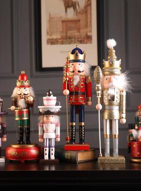 胡桃夹子摆件木偶士兵装饰品家居儿童房旋转音乐盒八音盒圣诞礼物