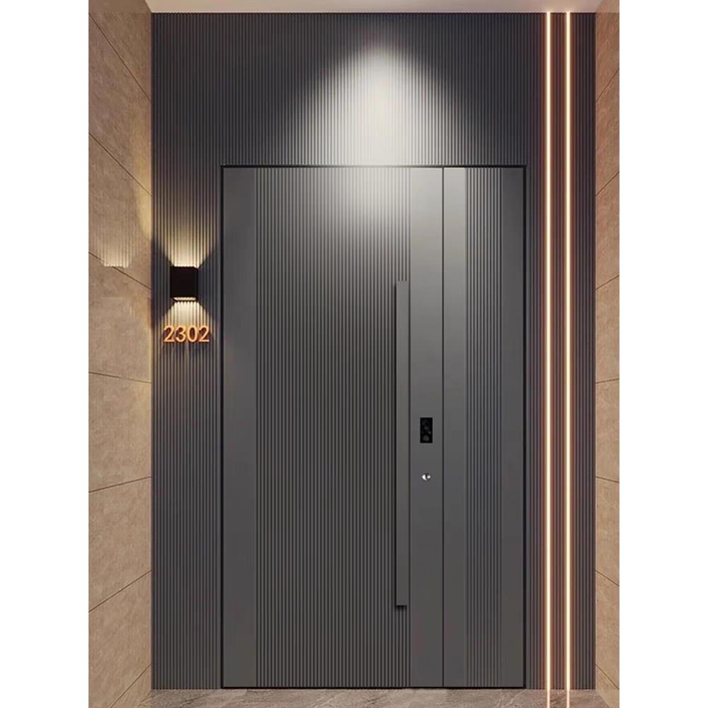 入户门别墅大门子母门双开对开门进户铜铸铝门一门一景防盗门