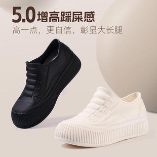 女款 新款 浅口厚底雨鞋 时尚 低帮雨靴防滑防水厨房工作胶鞋 成人水鞋