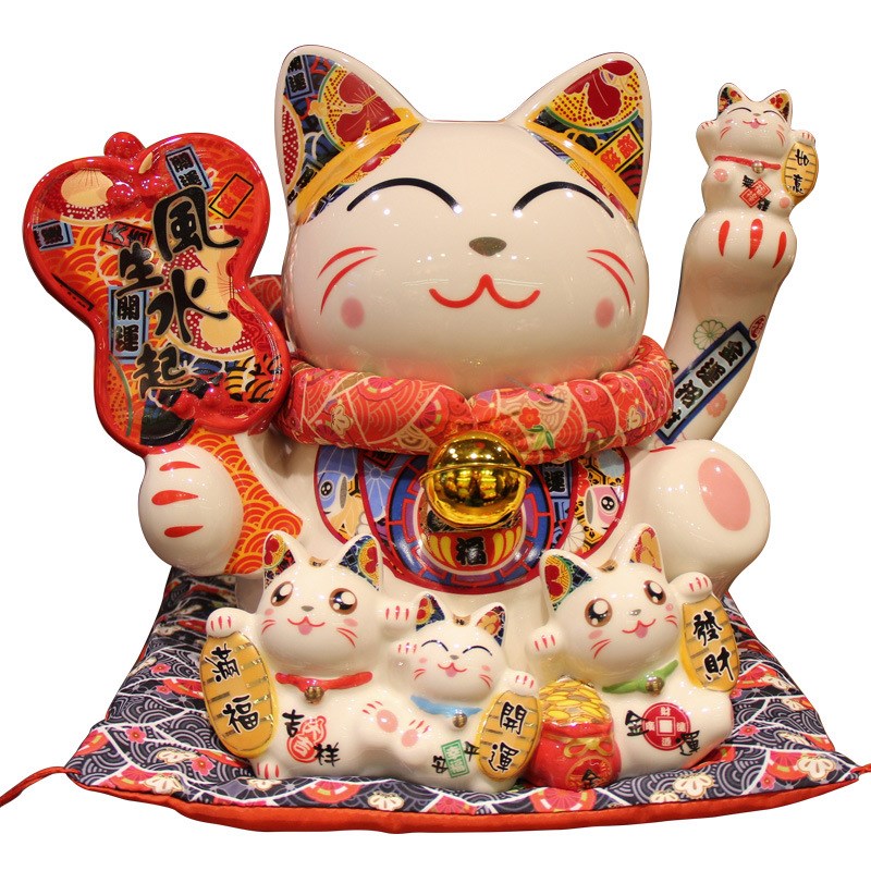 速发招财猫风生水起招财猫存钱罐小号中号招财猫开业招財擺
