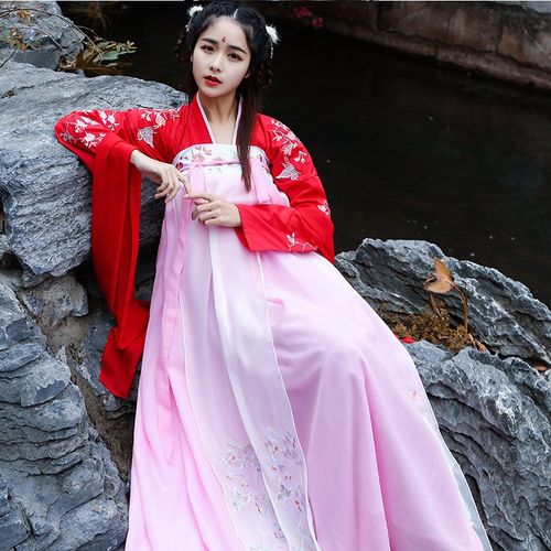 速发2024新款201新款国良齐装汉服中改风彼岸花古胸襦裙仙气飘逸