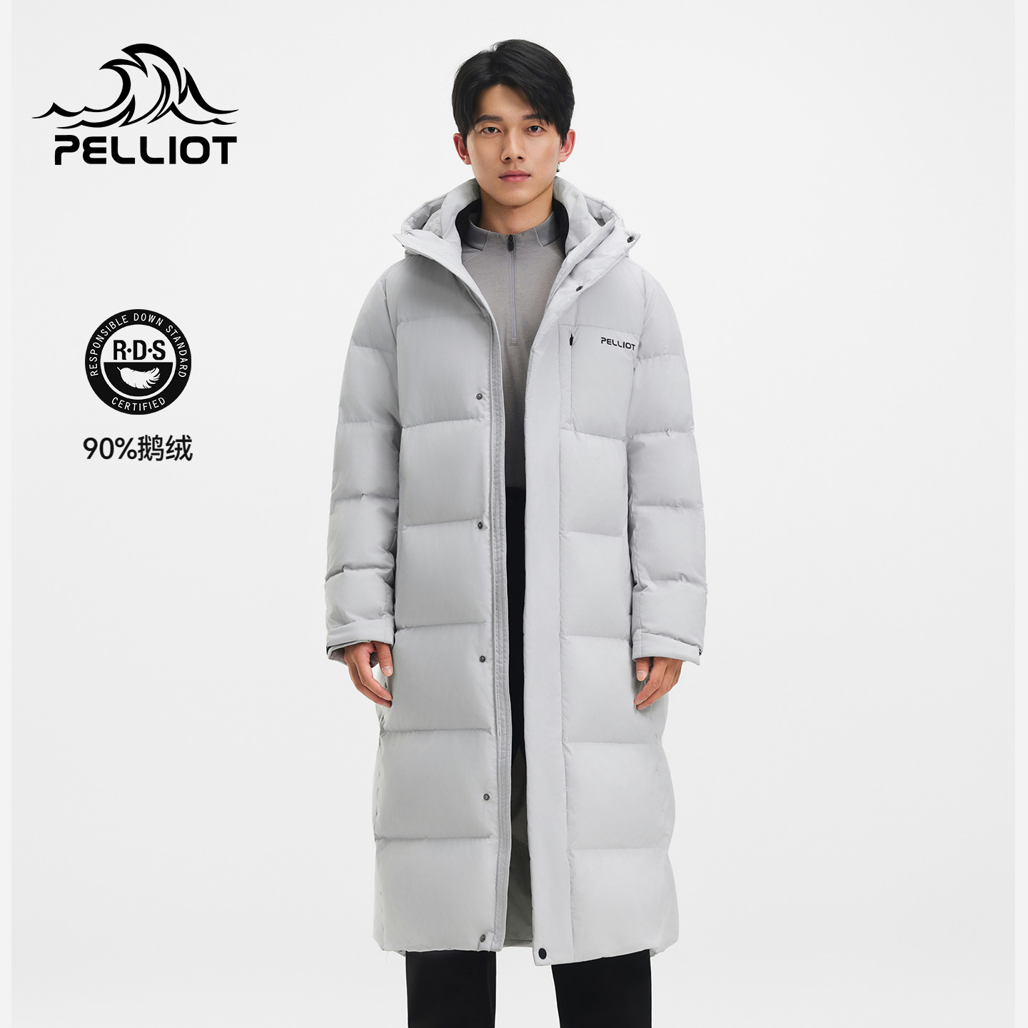 伯希和户外长款羽绒服鹅绒服外套