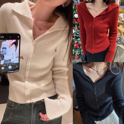 圣诞节毛衣女秋冬费尔岛复古氛围感穿搭上衣针织开衫圆领毛衣qy