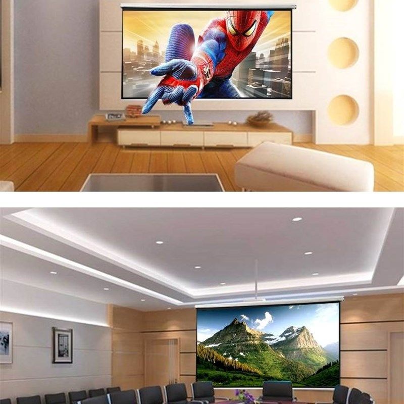 极速新品新品手拉幕布高清升降投影幕w布K投H影布幕布投影家用投