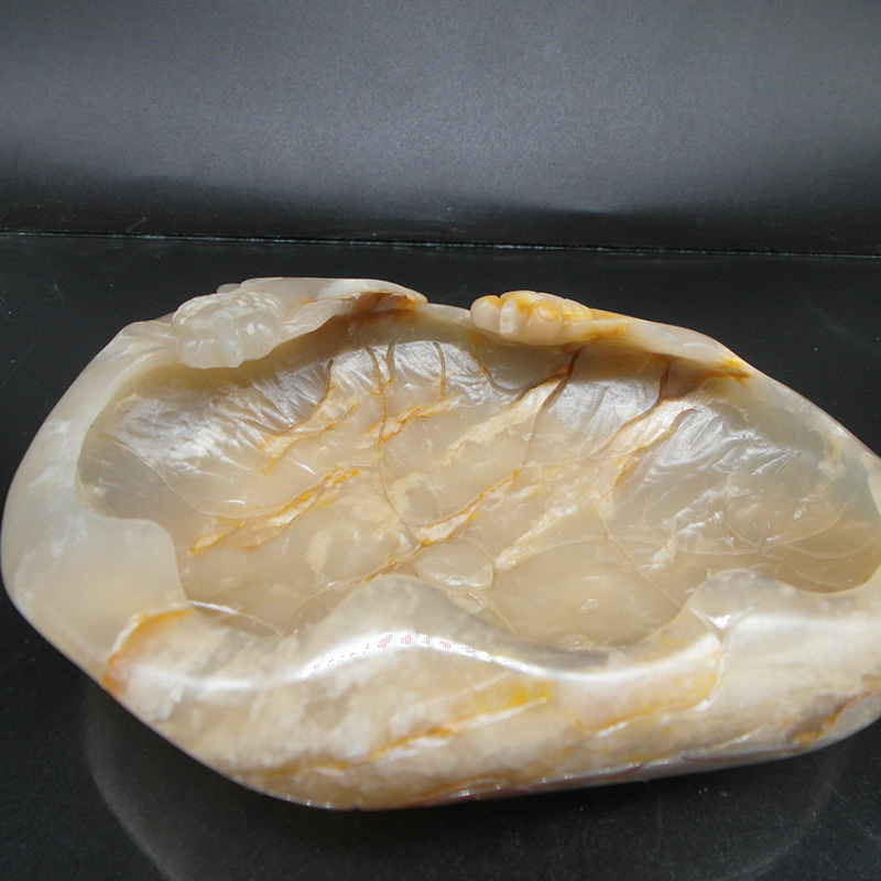 极速印石巴林石冻石雕件摆件u笔洗烟缸优质石料115*84*32mm