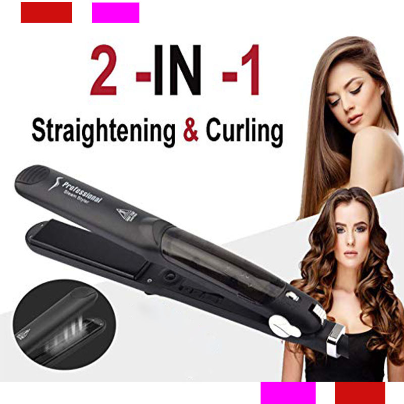 新品Professional Argan sOil Steam Hair Straightener Flat Iro - 实物图
