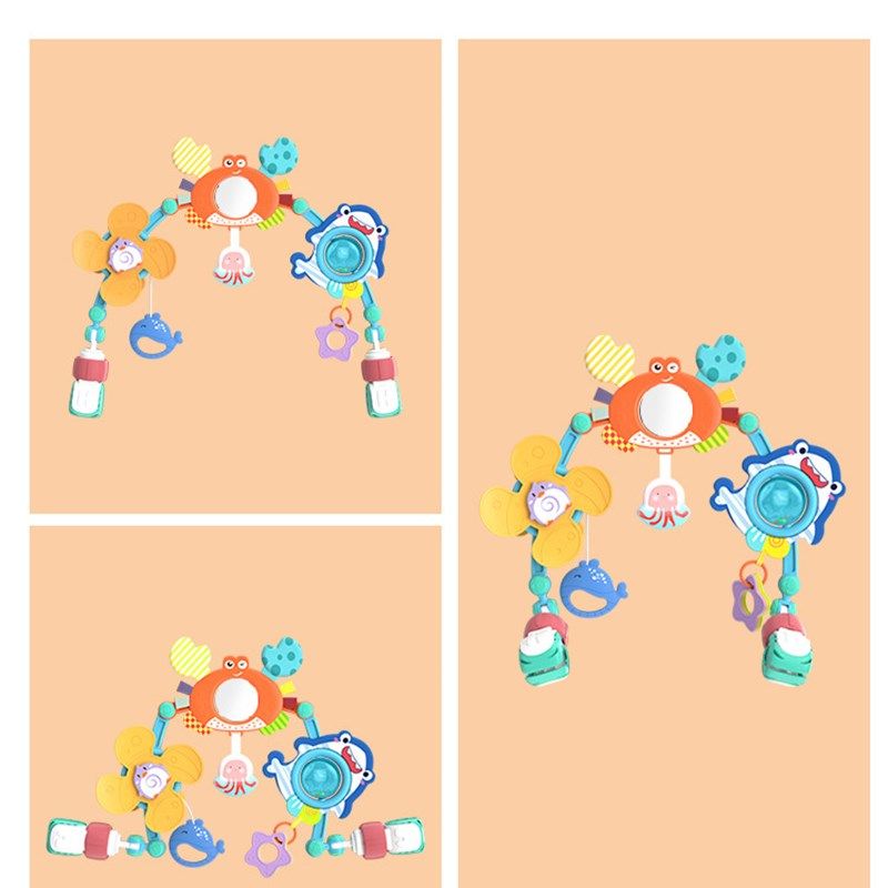 极速厂家婴幼儿螃蟹床头音乐铃摇铃儿童0-1岁R宝宝床铃悬挂式安抚