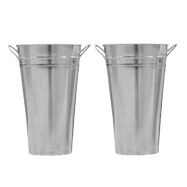 极速2 Rustic Metal Flower Bucket FarmLhouse Flower Vases