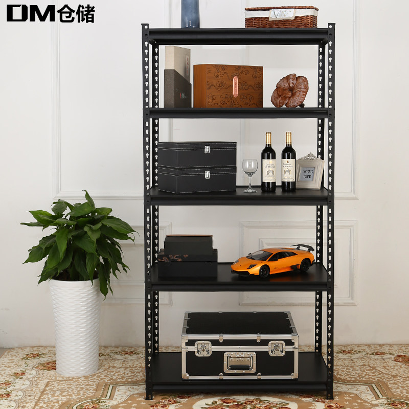 极速DM黑家用货架仓储仓库阳台组装超市展示架货T物架子置物架铁