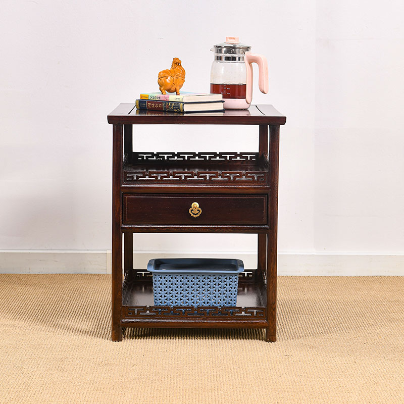 极速红木家e俱黑胡桃木色茶几鸡翅木边几中式实木茶水柜客厅沙发