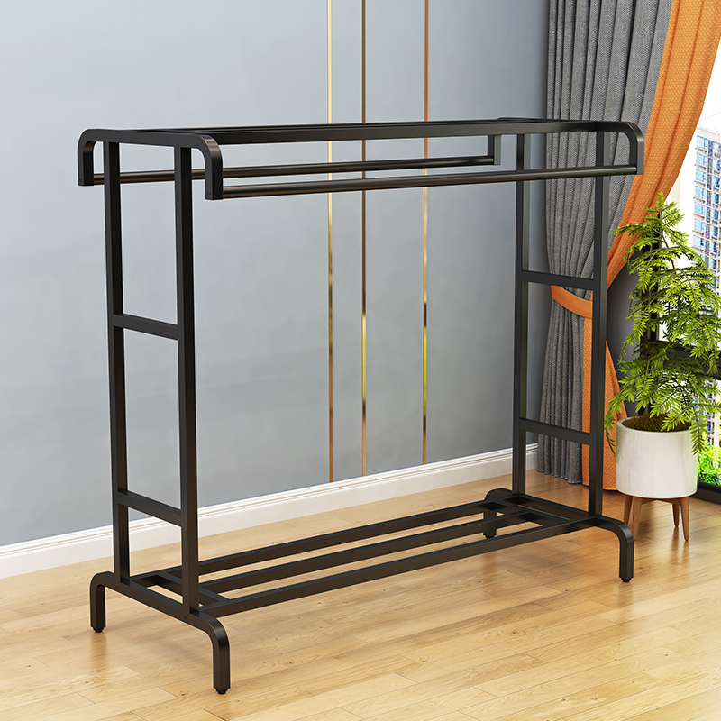 极速阳台晾衣架家用室内挂衣杆简易挂衣架室外晒T衣架落地双杆式