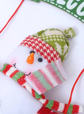 极速港恋跨d境圣诞节装饰品可爱门挂立体吊饰门牌圣诞老人雪人木