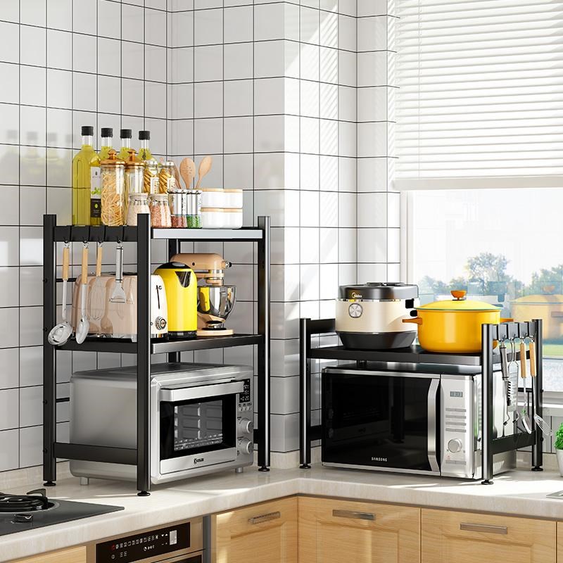 速发家用双层台面桌面电饭锅收波支架可伸缩厨房炉物架微纳置烤箱