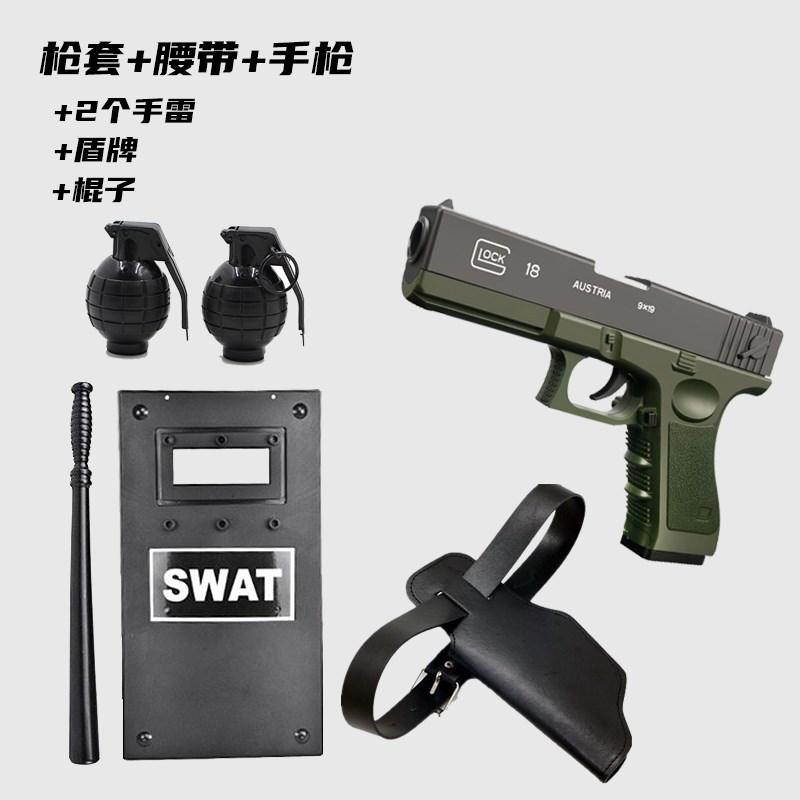现货速发儿童小警察玩具声光玩具枪沙鹰头盔玩具枪幼儿园演出道具