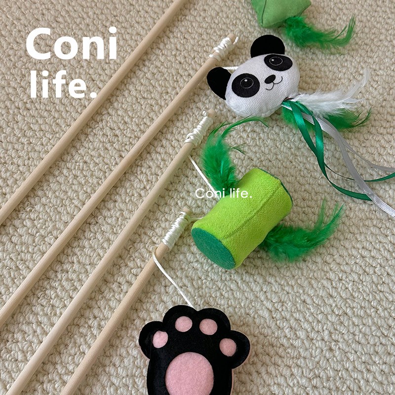 速发ioi lCfe国风熊猫逗猫棒猫薄荷猫玩具自嗨解闷耐咬可爱猫咪用