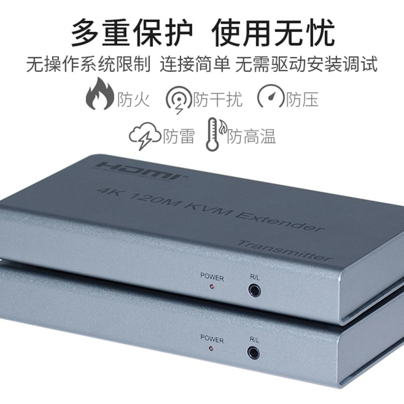 速发4K 120米HDMI KVM 单网线延长器 HDMI+双绞线延长器传输器120