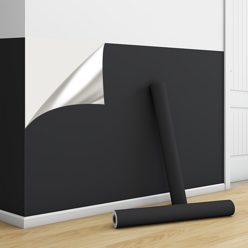 速发贴墙壁纸自粘防水防潮房间卧布墙室黑灰感高级色直播背景加厚