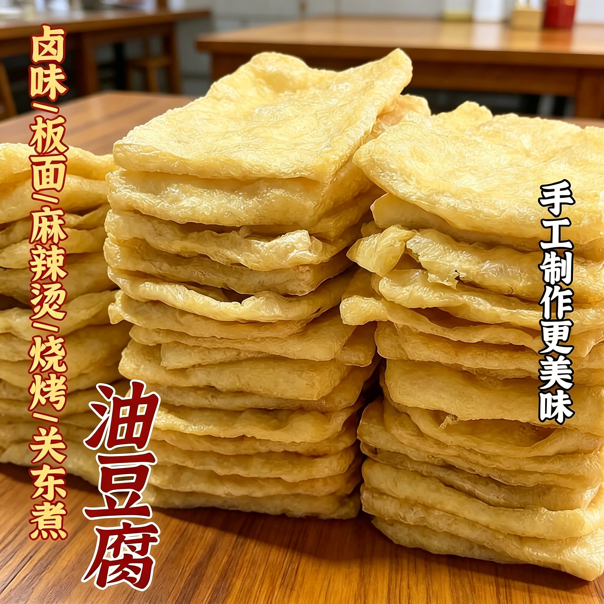 油炸豆腐干商用批发沙县豆干卤菜油豆泡关东煮火锅串串麻辣烫板面