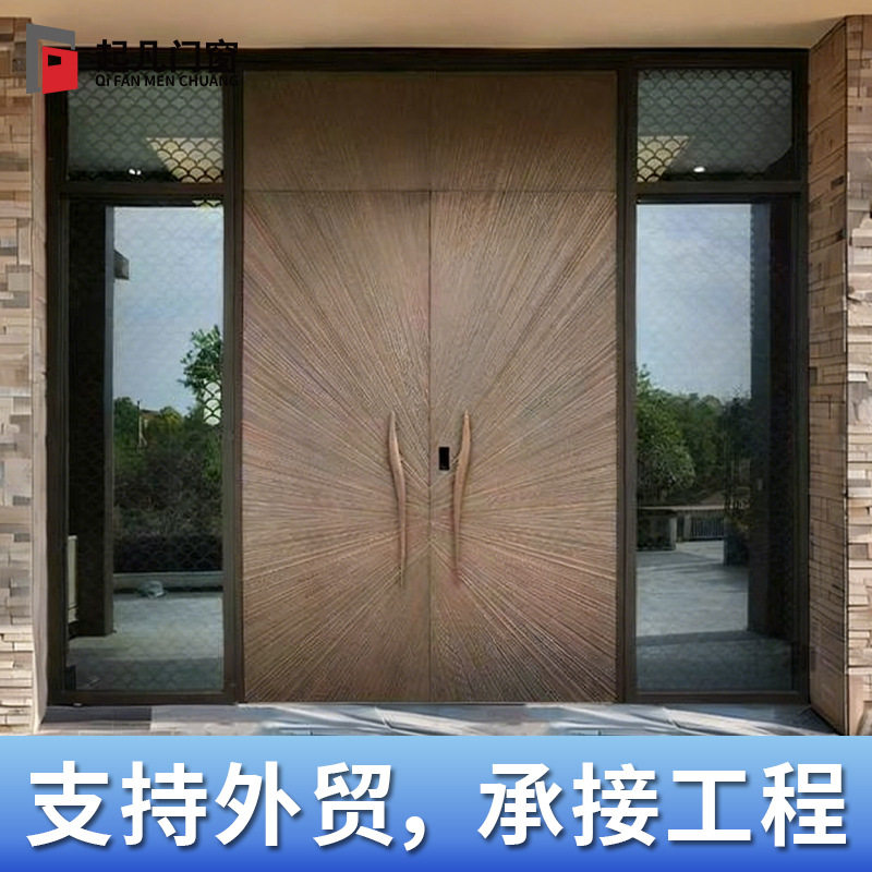 精雕铸铝门偏枢门别墅大门双开门农村自建房大门家用对开安全防盗