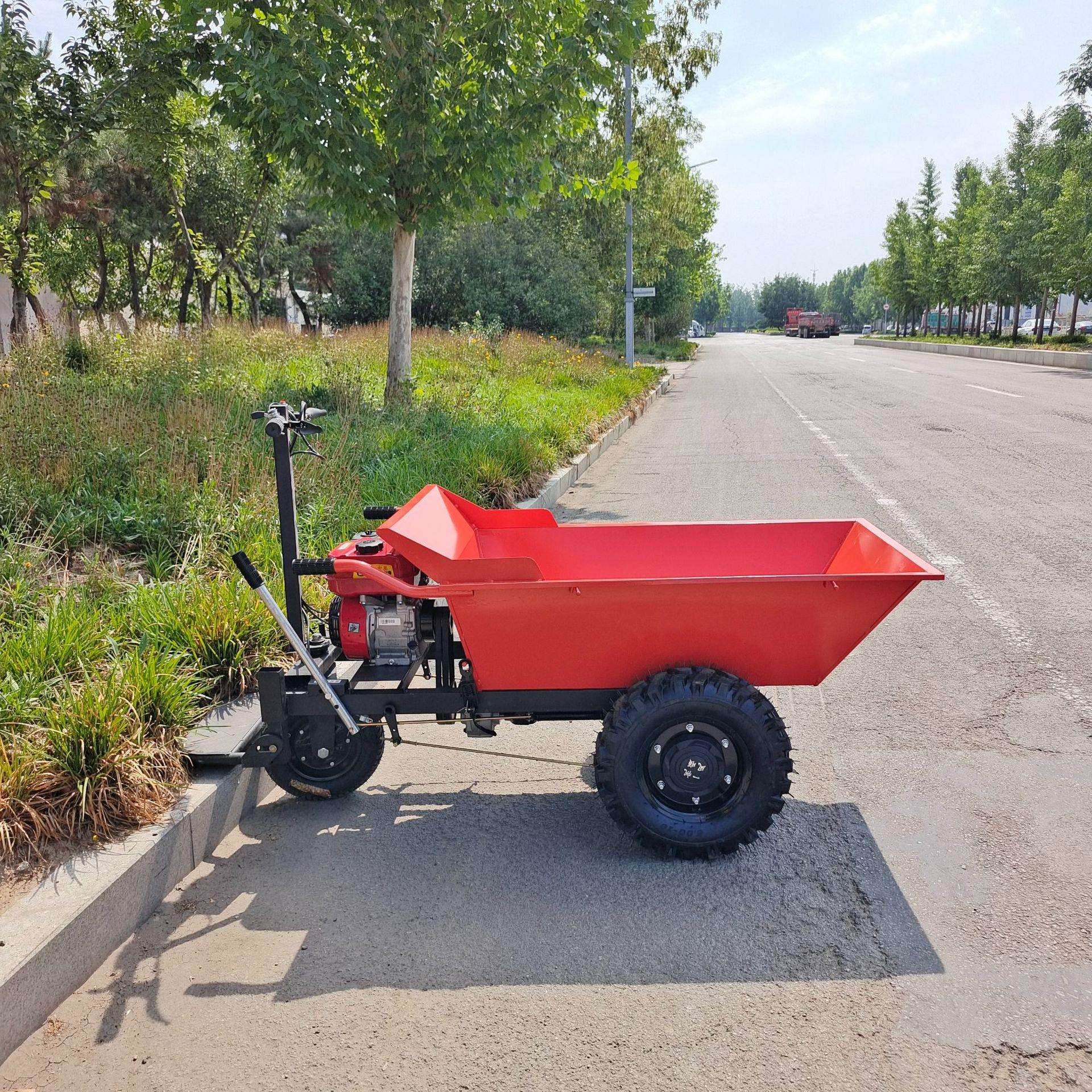 新款农用汽油手推车便携式搬运车电启动农用翻斗车