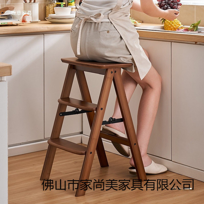 实木折叠便携加厚高脚凳