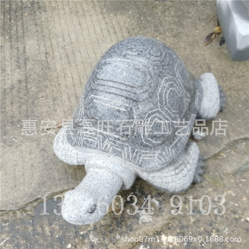 石雕龙头龟金钱龟摆件