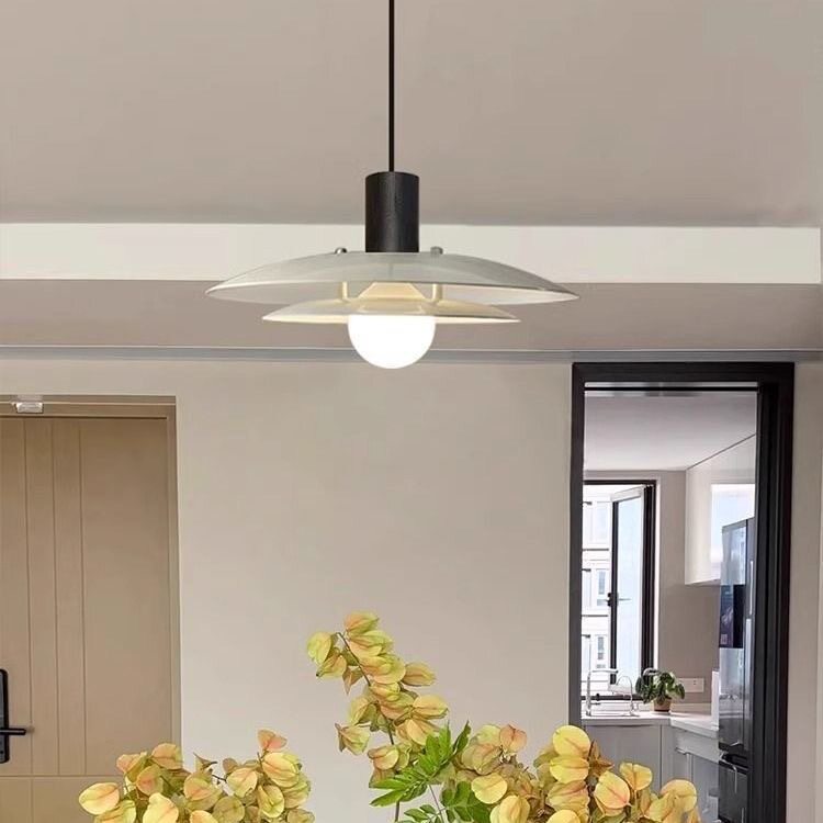新款法式奶油风餐厅灯飞碟吊灯中古复古现代简约轻奢餐桌灯具吊灯