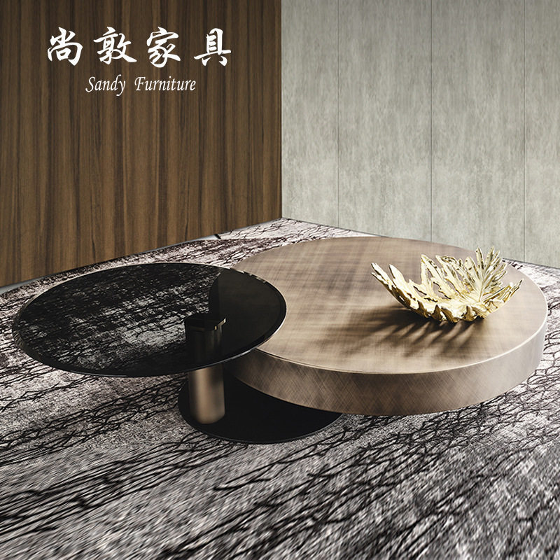 尚敦丨意式轻奢茶几组合大小圆形现代简约不锈钢电镀拉丝别墅边几,电子元器件市场,电线扎带/束线带,淘宝优惠券,粉丝福利购,淘宝优惠卷