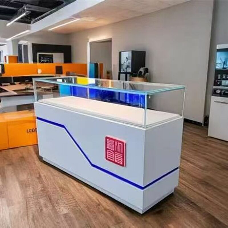 创意设计制作展台展示台烤漆高端异形中岛柜科技馆展厅展览展示柜