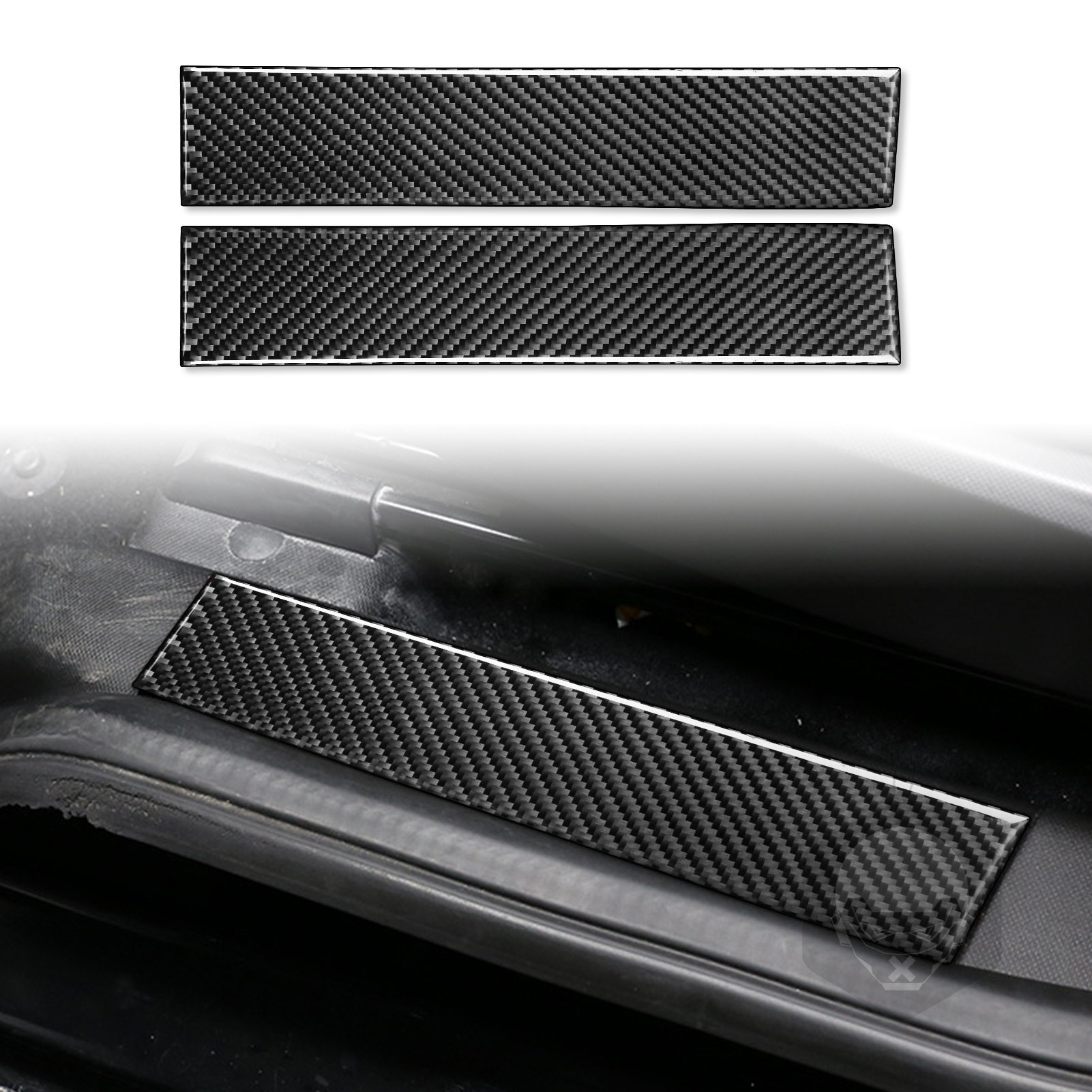 适用于16-21款奔驰smart碳纤维内饰改装内置门槛条装饰贴纸配件