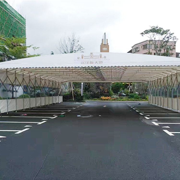 厂家定制户外滑轨可移动车棚物流仓库推拉式轨道伸缩推拉篷酒席棚