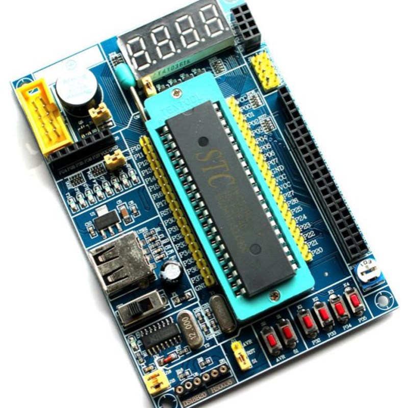 51单片机开发板学习m板/实验板AVR小板 STC89C52RC智能小车工控板