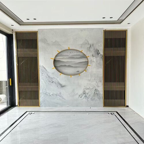 热销2024新款岩板电视背景墙客厅大板现代简约微晶石W大理石瓷砖