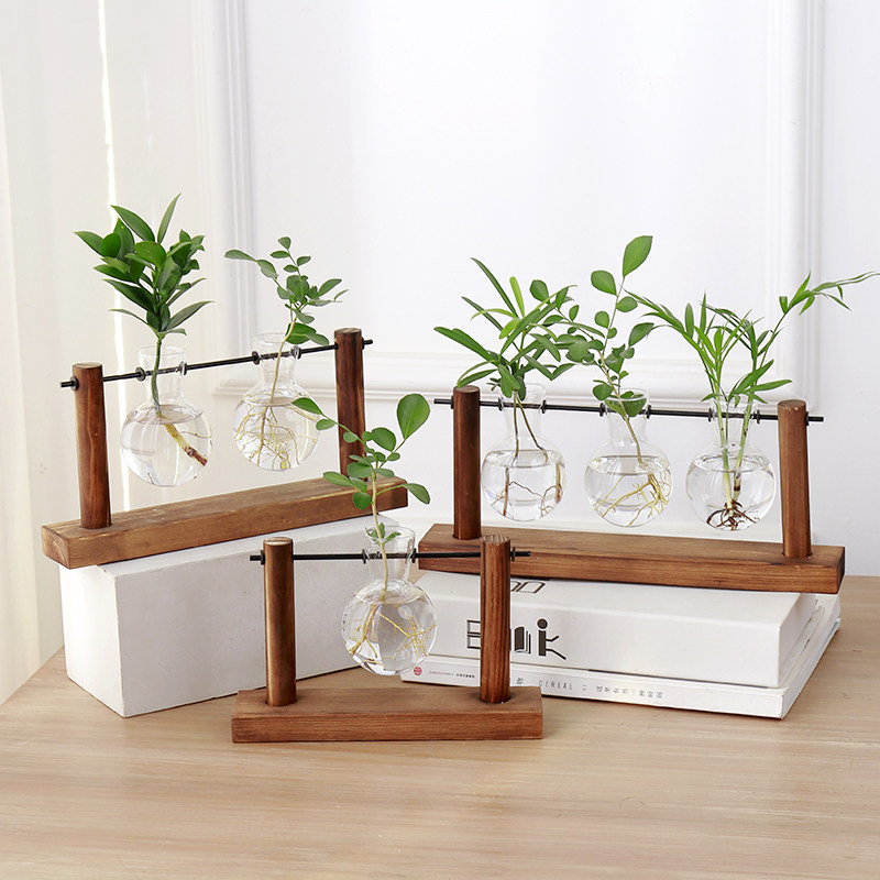 热销水培植物玻璃花瓶摆件客厅桌面插F花水养花卉绿植容器水生盆