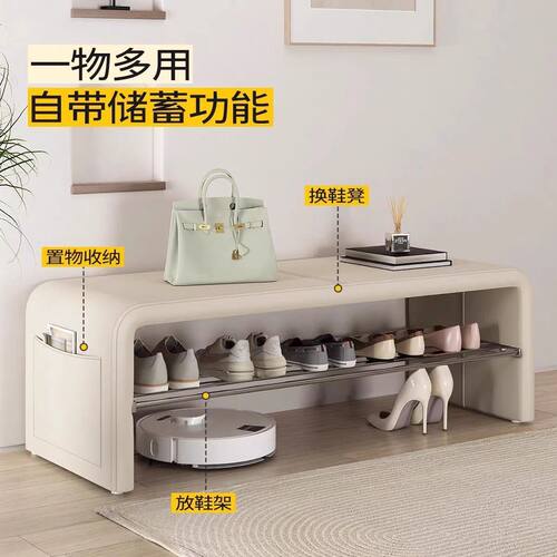 全实木换鞋凳家用入户门穿鞋凳简约软包凳子鞋柜玄关鞋架爆火款款
