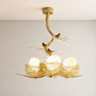 北欧乡村风鸟巢吊灯个性吧台灯饰网红时尚创意餐厅灯走廊过道灯具