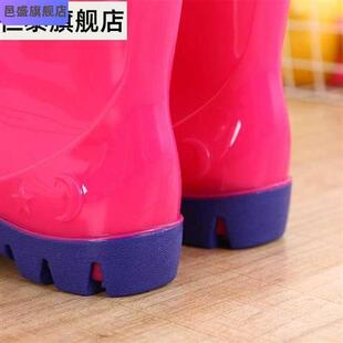 极速2-10f岁儿童雨鞋男女童水鞋加绒卡通胶靴宝宝水T靴胶鞋防水雨