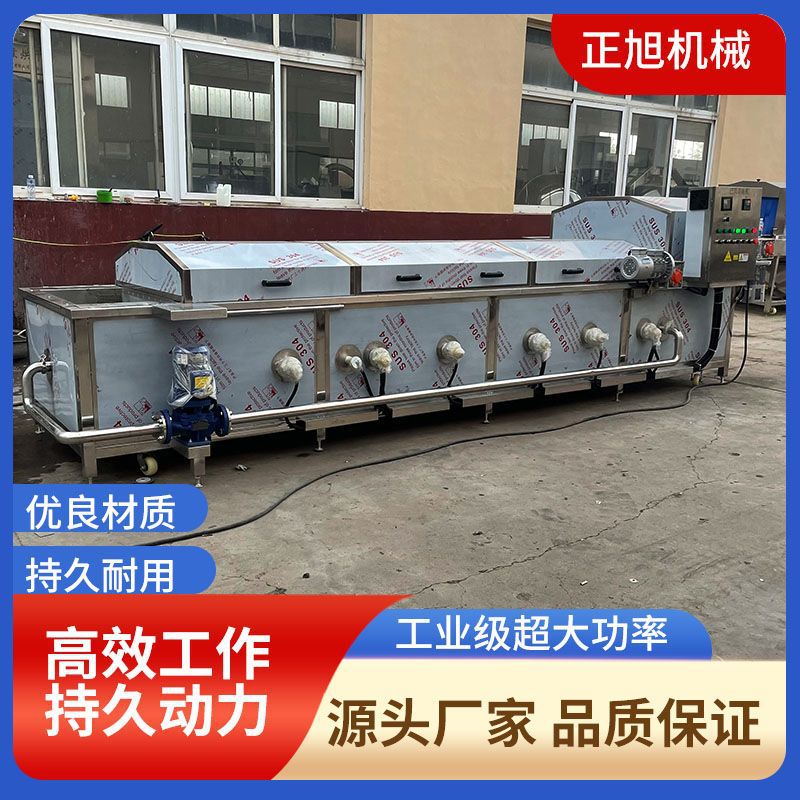 桑芽菜漂烫护色流水线 桑叶艾叶预煮机 豆角虹豆杀青蒸煮机