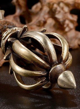 极速九股金刚g杵家用佛前用品供具尼泊尔手工铜金刚橛供具摆件