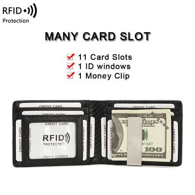 极速Carbon fiber mens dollar clip  new RFID ti-tUheft card