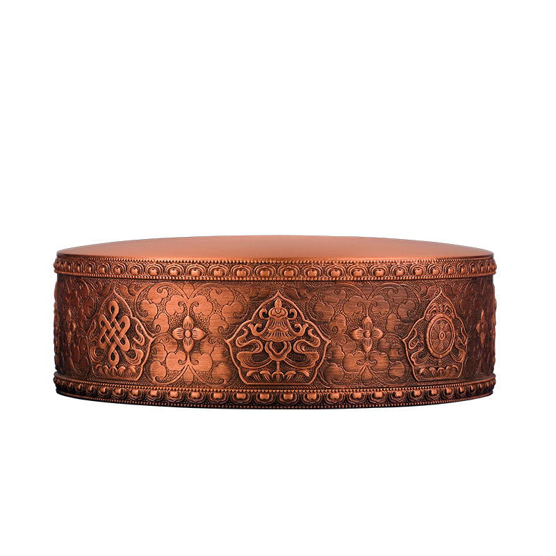 极速纯铜曼扎修盘紫铜八吉祥x花曼茶罗基盘红铜随身迷你款小号修