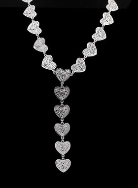 极速项链满新款钻欧美心碎爱心配饰F套装新娘耳环连接嘻哈链饰品